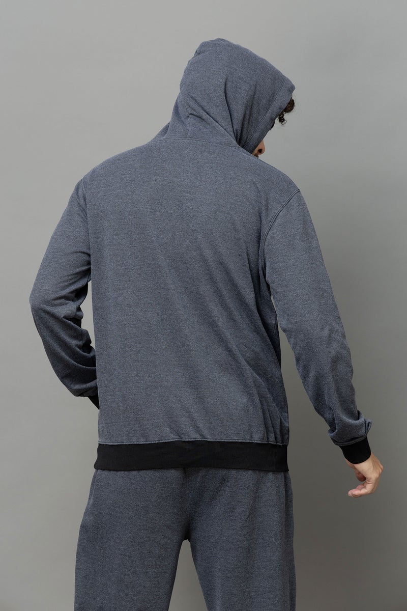 Go Devil Printed Dark Grey Hoodie For Men - Image 3